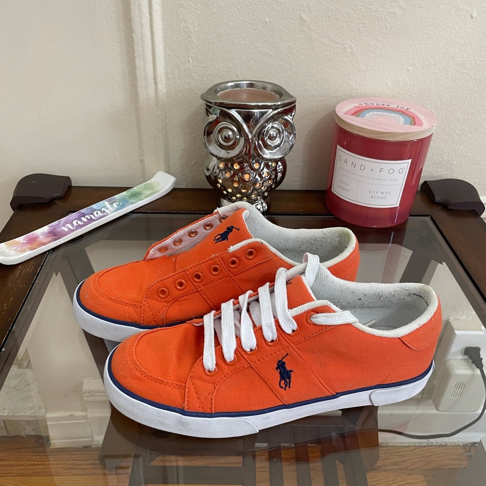 Orange Ralph Lauren Polo sneakers